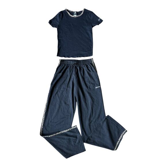 NWT Otomix t shirt short sleeve matching bottoms black cheetah cotton size small - Picture 16 of 16